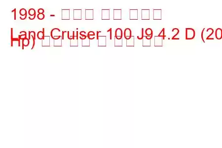 1998 - 토요타 랜드 크루저
Land Cruiser 100 J9 4.2 D (204 Hp) 연료 소비 및 기술 사양