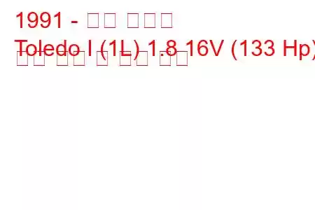 1991 - 좌석 톨레도
Toledo I (1L) 1.8 16V (133 Hp) 연료 소비 및 기술 사양