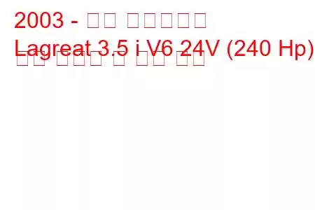 2003 - 혼다 라그레이트
Lagreat 3.5 i V6 24V (240 Hp) 연료 소비량 및 기술 사양