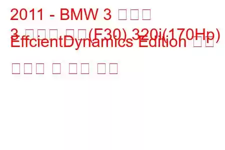 2011 - BMW 3 시리즈
3 시리즈 세단(F30) 320i(170Hp) EffcientDynamics Edition 연료 소비량 및 기술 사양