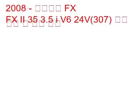 2008 - 인피니티 FX
FX II 35 3.5 i V6 24V(307) 연료 소비 및 기술 사양