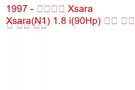 1997 - 시트로엥 Xsara
Xsara(N1) 1.8 i(90Hp) 연료 소비량 및 기술 사양