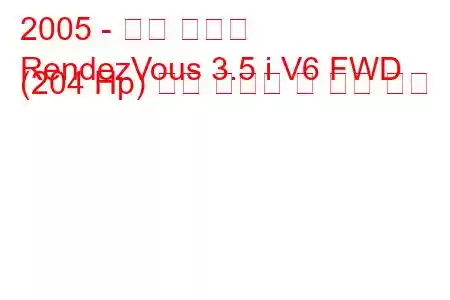2005 - 뷰익 랑데뷰
RendezVous 3.5 i V6 FWD (204 Hp) 연료 소비량 및 기술 사양