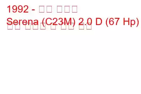 1992 - 닛산 세레나
Serena (C23M) 2.0 D (67 Hp) 연료 소비량 및 기술 사양