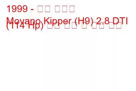 1999 - 오펠 모바노
Movano Kipper (H9) 2.8 DTI (114 Hp) 연료 소비 및 기술 사양