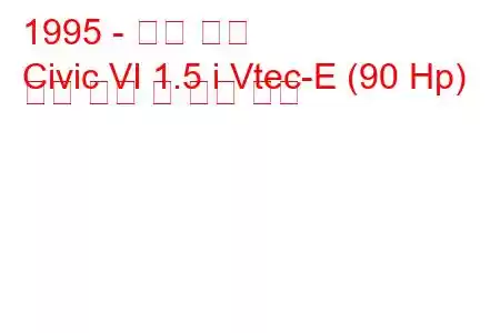 1995 - 혼다 시빅
Civic VI 1.5 i Vtec-E (90 Hp) 연료 소비 및 기술 사양