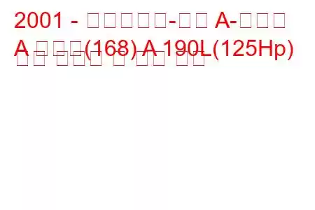 2001 - 메르세데스-벤츠 A-클래스
A 클래스(168) A 190L(125Hp) 연료 소비량 및 기술 사양