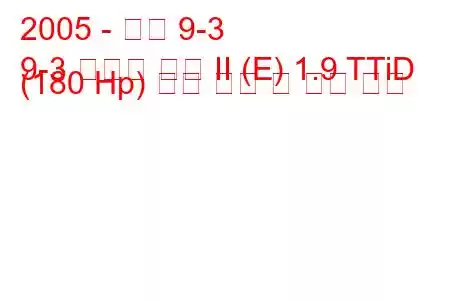 2005 - 사브 9-3
9-3 스포츠 콤비 II (E) 1.9 TTiD (180 Hp) 연료 소비 및 기술 사양