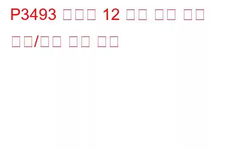 P3493 실린더 12 배기 밸브 제어 회로/개방 문제 코드