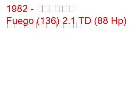 1982 - 르노 푸에고
Fuego (136) 2.1 TD (88 Hp) 연료 소비 및 기술 사양