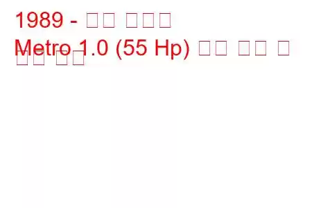 1989 - 지오 지하철
Metro 1.0 (55 Hp) 연료 소비 및 기술 사양