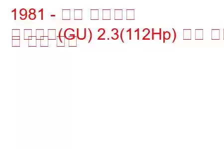 1981 - 포드 그라나다
그라나다(GU) 2.3(112Hp) 연료 소비 및 기술 사양