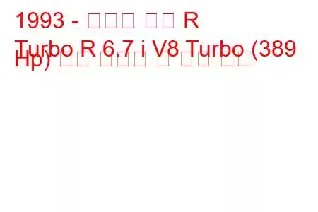 1993 - 벤틀리 터보 R
Turbo R 6.7 i V8 Turbo (389 Hp) 연료 소비량 및 기술 사양