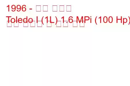 1996 - 좌석 톨레도
Toledo I (1L) 1.6 MPi (100 Hp) 연료 소비량 및 기술 사양