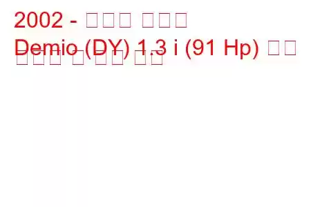 2002 - 마즈다 데미오
Demio (DY) 1.3 i (91 Hp) 연료 소비량 및 기술 사양