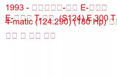 1993 - 메르세데스-벤츠 E-클래스
E-클래스 T-모드. (S124) E 300 T 4-matic (124.290) (180 Hp) 연료 소비 및 기술 사양