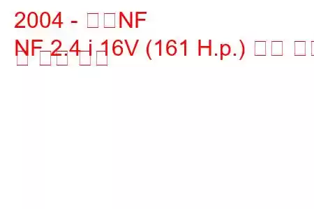 2004 - 현대NF
NF 2.4 i 16V (161 H.p.) 연료 소비 및 기술 사양