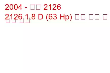 2004 - 이즈 2126
2126 1.8 D (63 Hp) 연료 소비 및 기술 사양