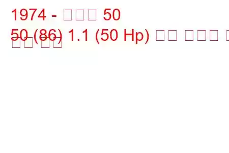1974 - 아우디 50
50 (86) 1.1 (50 Hp) 연료 소비량 및 기술 사양
