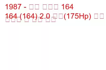 1987 - 알파 로미오 164
164 (164) 2.0 터보(175Hp) 연료 소비량 및 기술 사양