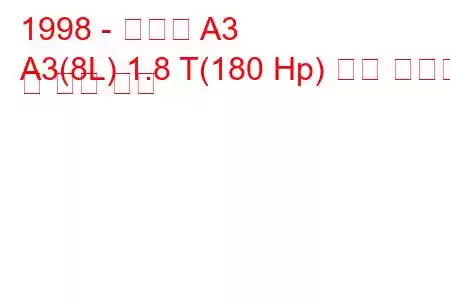 1998 - 아우디 A3
A3(8L) 1.8 T(180 Hp) 연료 소비량 및 기술 사양