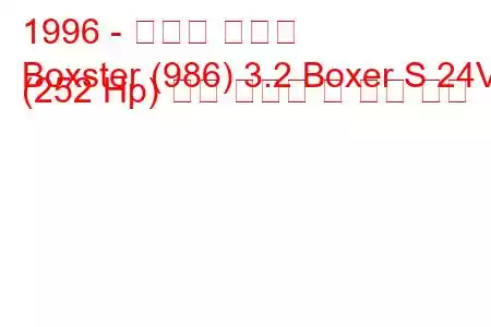 1996 - 포르쉐 박스터
Boxster (986) 3.2 Boxer S 24V (252 Hp) 연료 소비량 및 기술 사양