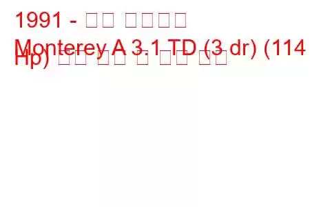 1991 - 오펠 몬트레이
Monterey A 3.1 TD (3 dr) (114 Hp) 연료 소비 및 기술 사양
