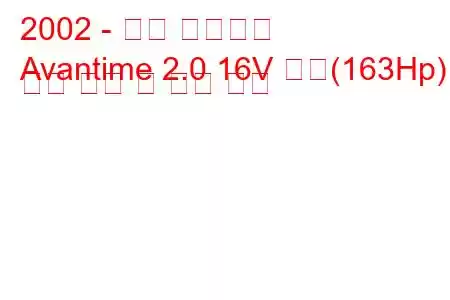 2002 - 르노 아방타임
Avantime 2.0 16V 터보(163Hp) 연료 소비 및 기술 사양