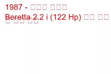 1987 - 쉐보레 베레타
Beretta 2.2 i (122 Hp) 연료 소비 및 기술 사양