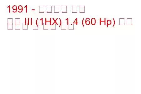 1991 - 폭스바겐 골프
골프 III (1HX) 1.4 (60 Hp) 연료 소비량 및 기술 사양