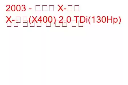 2003 - 재규어 X-타입
X-타입(X400) 2.0 TDi(130Hp) 연료 소비량 및 기술 사양