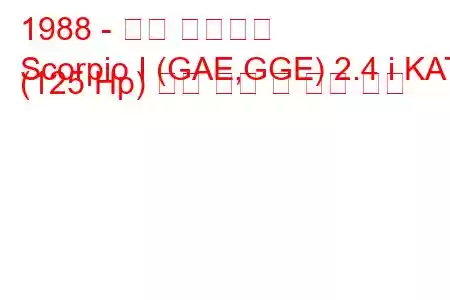 1988 - 포드 전갈자리
Scorpio I (GAE,GGE) 2.4 i KAT (125 Hp) 연료 소비 및 기술 사양