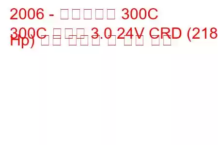 2006 - 크라이슬러 300C
300C 투어링 3.0 24V CRD (218 Hp) 연료 소비량 및 기술 사양