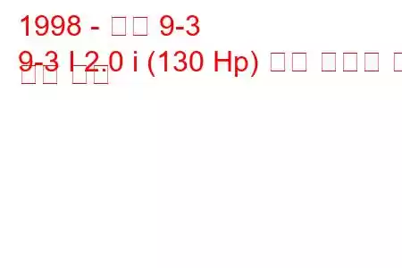 1998 - 사브 9-3
9-3 I 2.0 i (130 Hp) 연료 소비량 및 기술 사양