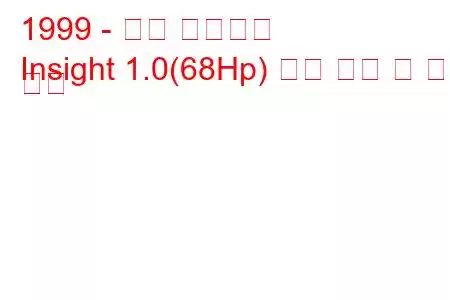 1999 - 혼다 인사이트
Insight 1.0(68Hp) 연료 소비 및 기술 사양