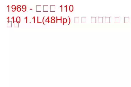 1969 - 스코다 110
110 1.1L(48Hp) 연료 소비량 및 기술 사양