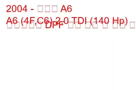 2004 - 아우디 A6
A6 (4F,C6) 2.0 TDI (140 Hp) 멀티트로닉 DPF 연료 소비 및 기술 사양