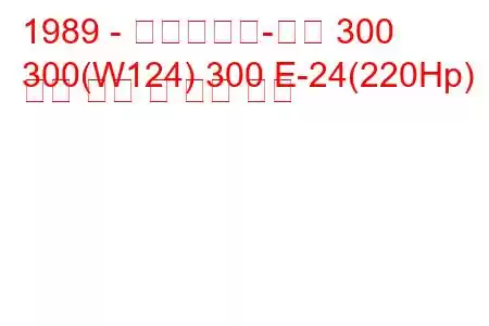 1989 - 메르세데스-벤츠 300
300(W124) 300 E-24(220Hp) 연료 소비 및 기술 사양