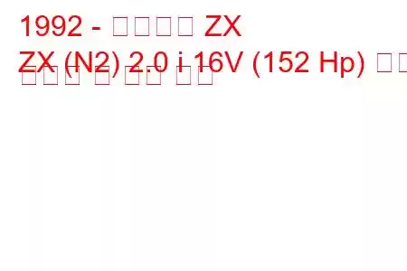 1992 - 시트로엥 ZX
ZX (N2) 2.0 i 16V (152 Hp) 연료 소비량 및 기술 사양