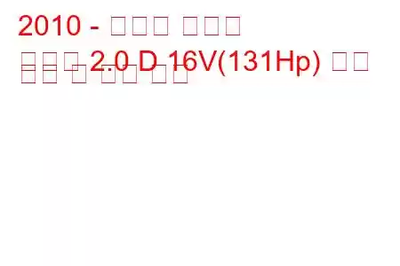 2010 - 쉐보레 올랜도
올랜도 2.0 D 16V(131Hp) 연료 소비 및 기술 사양