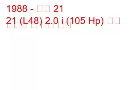 1988 - 르노 21
21 (L48) 2.0 i (105 Hp) 연료 소비량 및 기술 사양