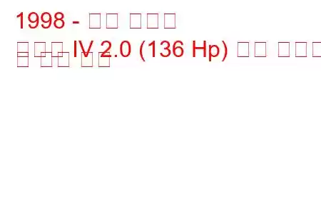 1998 - 현대 쏘나타
쏘나타 IV 2.0 (136 Hp) 연료 소모량 및 기술 사양