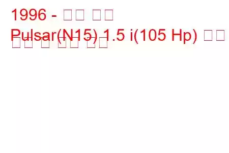 1996 - 닛산 펄서
Pulsar(N15) 1.5 i(105 Hp) 연료 소비 및 기술 사양