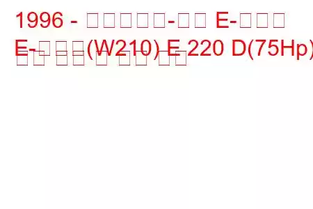 1996 - 메르세데스-벤츠 E-클래스
E-클래스(W210) E 220 D(75Hp) 연료 소비 및 기술 사양