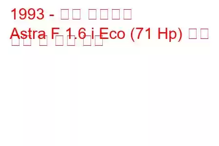 1993 - 오펠 아스트라
Astra F 1.6 i Eco (71 Hp) 연료 소비 및 기술 사양