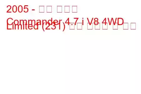 2005 - 지프 커맨더
Commander 4.7 i V8 4WD Limited (231) 연료 소비량 및 사양
