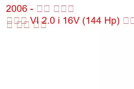 2006 - 현대 쏘나타
쏘나타 VI 2.0 i 16V (144 Hp) 연비 및 기술 사양