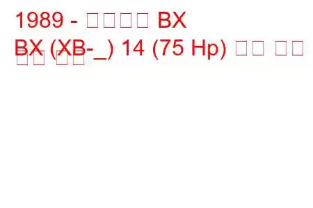 1989 - 시트로엥 BX
BX (XB-_) 14 (75 Hp) 연료 소비 및 기술 사양