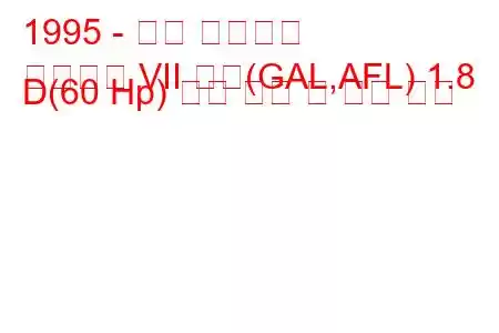 1995 - 포드 에스코트
에스코트 VII 해치(GAL,AFL) 1.8 D(60 Hp) 연료 소비 및 기술 사양