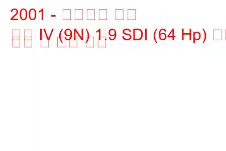 2001 - 폭스바겐 폴로
폴로 IV (9N) 1.9 SDI (64 Hp) 연료 소비 및 기술 사양
